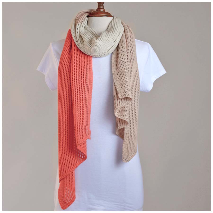 Hello Friday Stylist Scarf - Tri Coral | Koop.co.nz