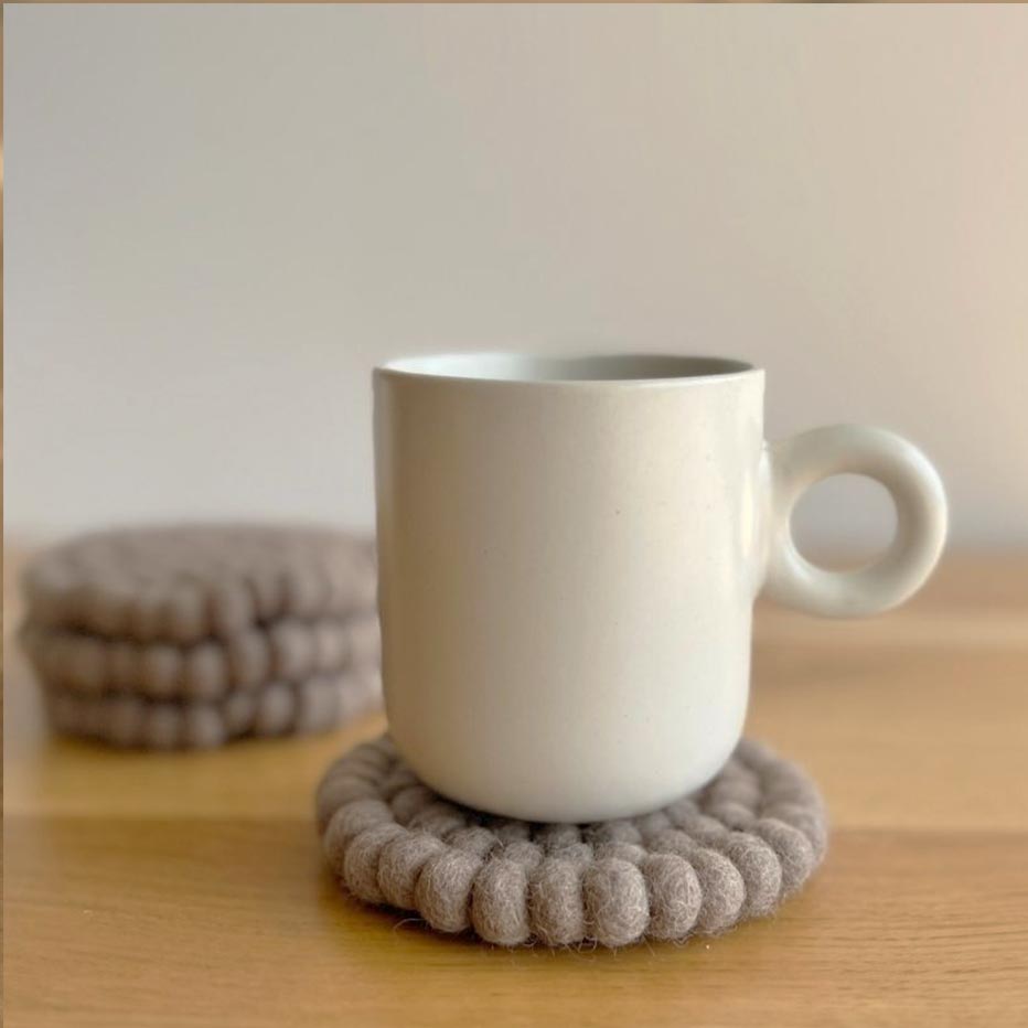 Sheepish Design NZ Wool Coasters – Fawn | Koop.co.nz