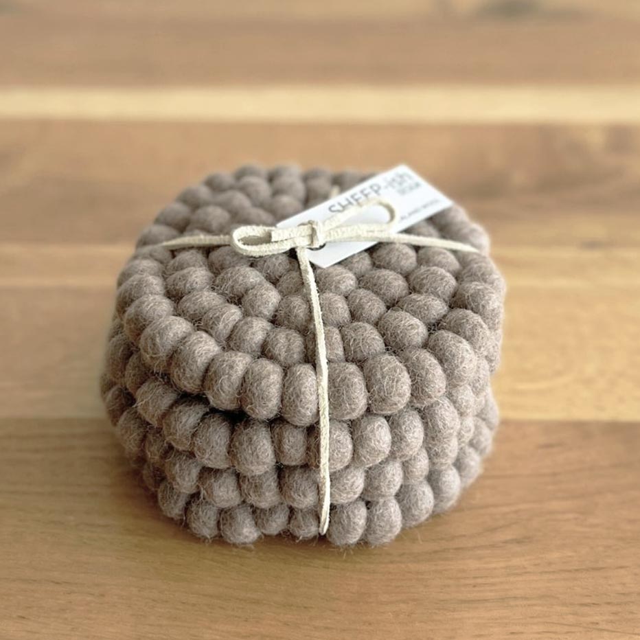 Sheepish Design NZ Wool Coasters – Fawn | Koop.co.nz