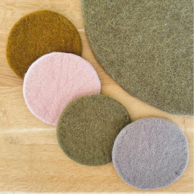 Sheepish Design NZ Wool Sheeted Coasters – Fawn Multi | Koop.co.nz