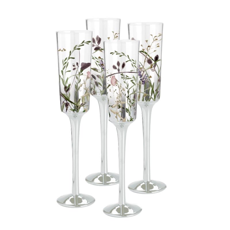 Nel Lusso Wildflower Champagne Flutes Set/4 | Koop.co.nz