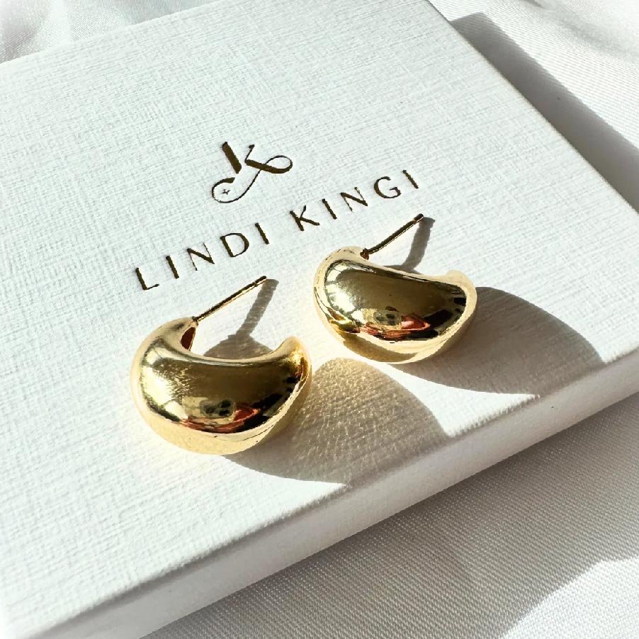 Lindi Kingi Dew Drops Gold Earrings | Koop.co.nz