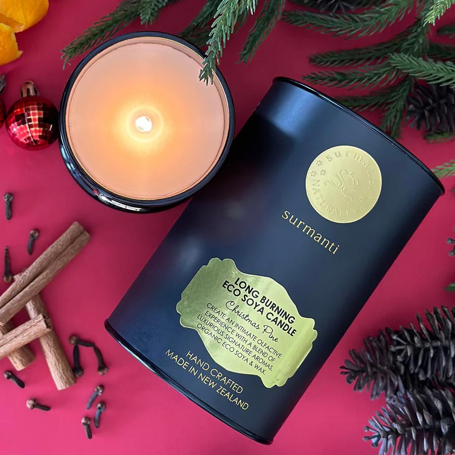 Surmanti Long Burning Eco Soy Wax Candle - Christmas Pine (Limited Edition) | Koop.co.nz