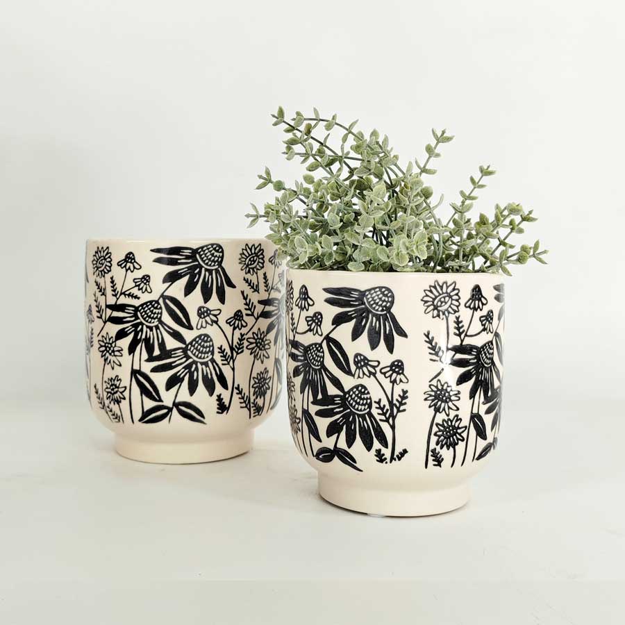 Urban Products Black Flower Planter (12.7cm) | Koop.co.nz