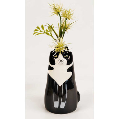 Urban Products Small Sitting Cat Vase - Black (13cm) | Koop.co.nz