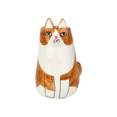 Urban Products Medium Sitting Cat Vase - Ginger (16cm) | Koop.co.nz