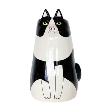 Urban Products Large Sitting Cat Vase - Black & White (25cm) | Koop.co.nz