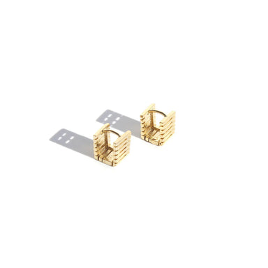 Queen Of The Foxes Gold Box Huggie Earrings | Koop.co.nz