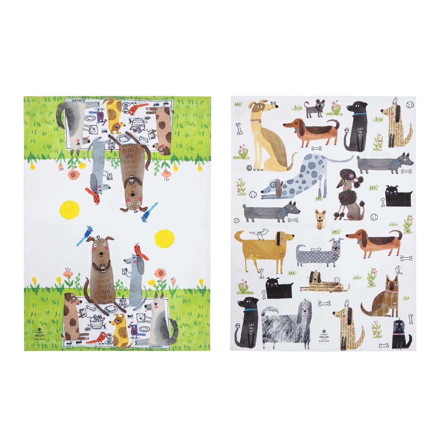 Ashdene Canine Capers Puppers Tea Towel Set (2pc) | Koop.co.nz