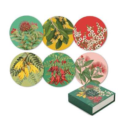 100% New Zealand Native Botanicals Of NZ Coaster Set/6 | Koop.co.nz