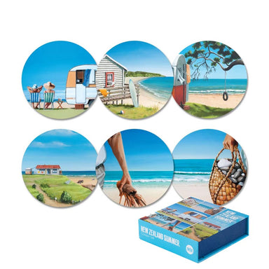 100% New Zealand Graham Young NZ Summer Coaster Set (6pc) | Koop.co.nz