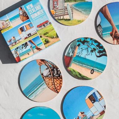 100% New Zealand Graham Young NZ Summer Coaster Set (6pc) | Koop.co.nz