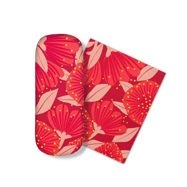 100% New Zealand Glasses Case & Lens Cloth - Bright Pohutukawa | Koop.co.nz