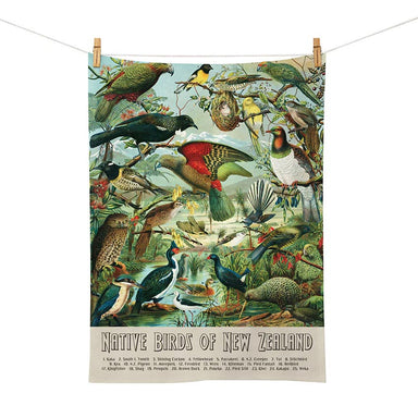 100% New Zealand NZ Native Birds Tea Towel | Koop.co.nz