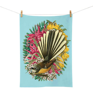 100% New Zealand Botanical Fantail Tea Towel | Koop.co.nz