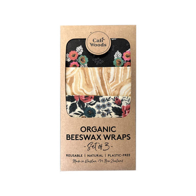 CaliWoods Organic Beeswax Wraps (3pc) - Cottage Garden | Koop.co.nz