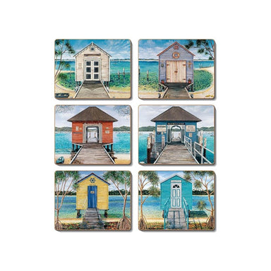 Cinnamon Boathouses Coaster Set/6 | Koop.co.nz