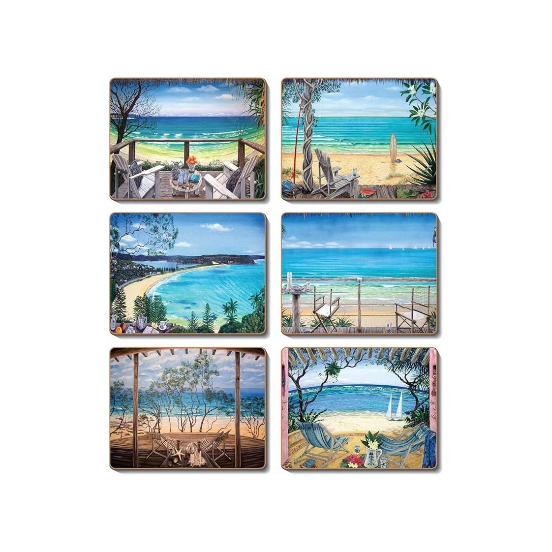 Cinnamon Coastal Verandas Coaster Set/6 | Koop.co.nz