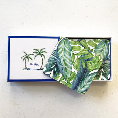 Cinnamon Tropical Leaves Coaster Set/6 | Koop.co.nz