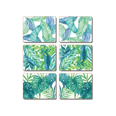 Cinnamon Tropical Leaves Coaster Set/6 | Koop.co.nz