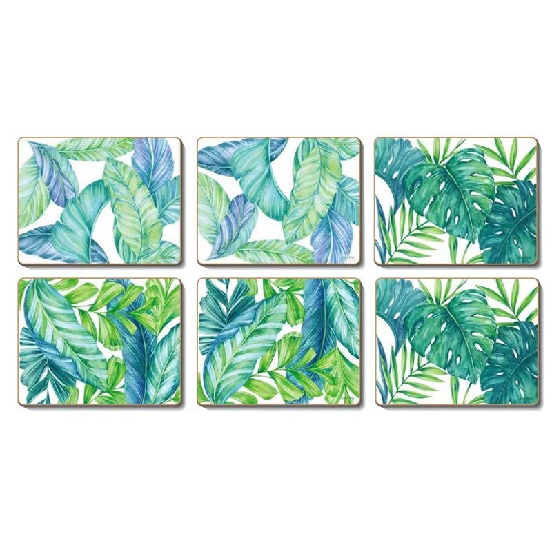 Cinnamon Tropical Leaves Placemat Set/6 | Koop.co.nz