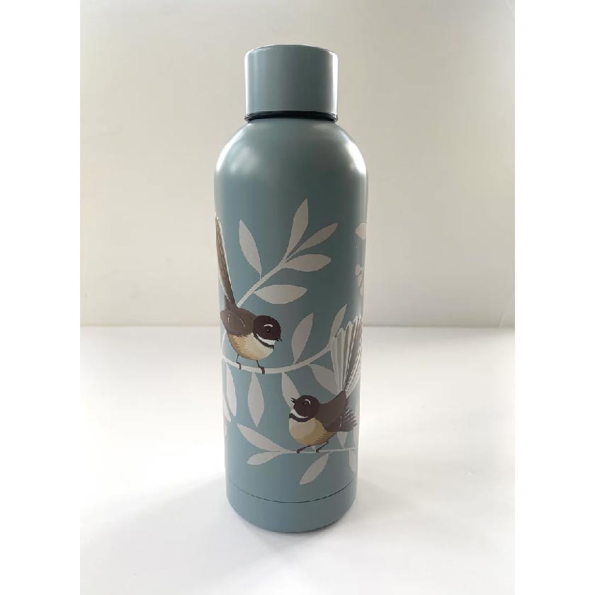 Hansby Design Insulated Stainless Steel Water Bottle - Fantail (500ml) | Koop.co.nz