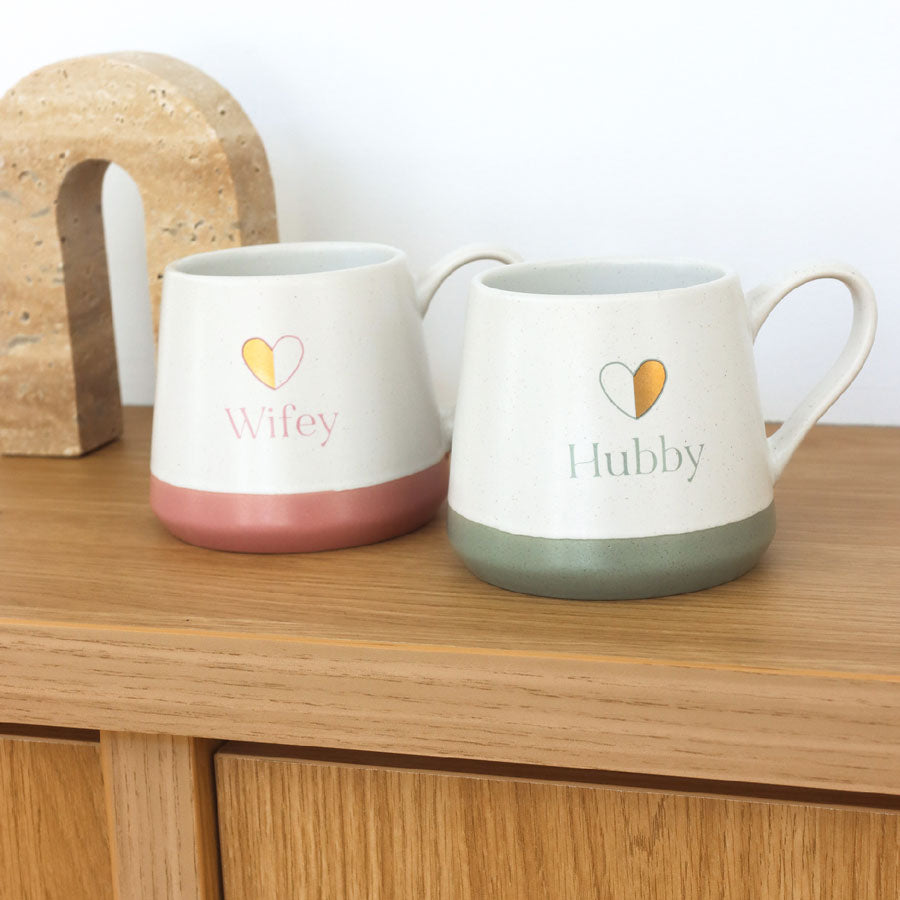 Splosh Couples Mug Set - Hubby & Wifey | Koop.co.nz