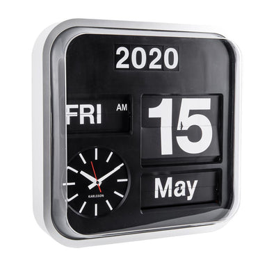 Karlsson Big Flip Clock – Silver | Koop.co.nz