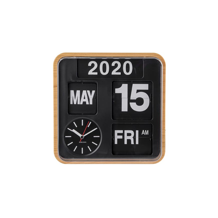 Karlsson Mini Flip Clock – Wood | Koop.co.nz