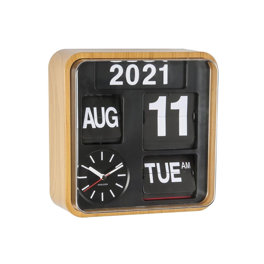 Karlsson Mini Flip Clock – Wood | Koop.co.nz