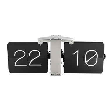 Karlsson Flip No Case Clock - Black/Silver (36cm) | Koop.co.nz