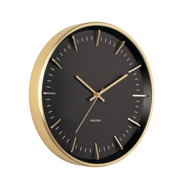 Karlsson Raised Batons Wall Clock - Black/Gold (35cm) | Koop.co.nz