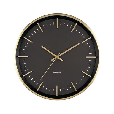 Karlsson Raised Batons Wall Clock - Black/Gold (35cm) | Koop.co.nz