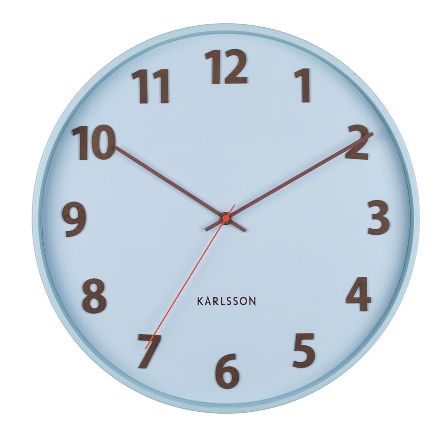 Karlsson Summertime Wall Clock – Soft Blue (40cm) | Koop.co.nz