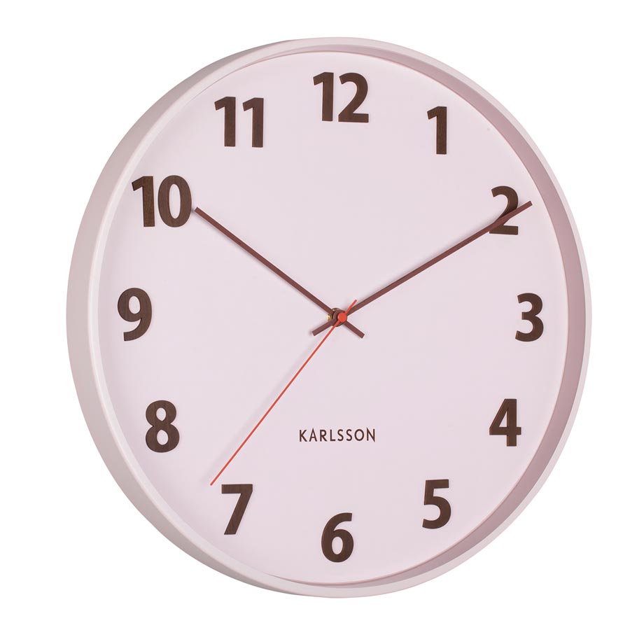 Karlsson Summertime Wall Clock – Soft Pink (40cm) | Koop.co.nz