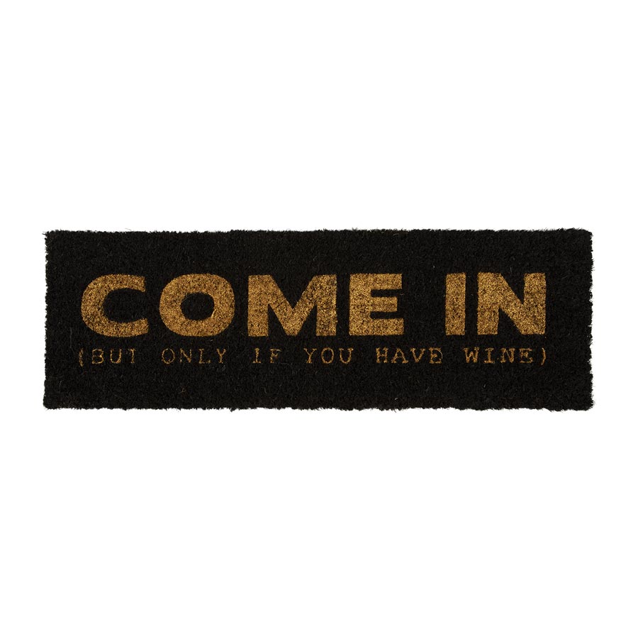 PT Home Come In Wine Doormat - Black/Gold | Koop.co.nz