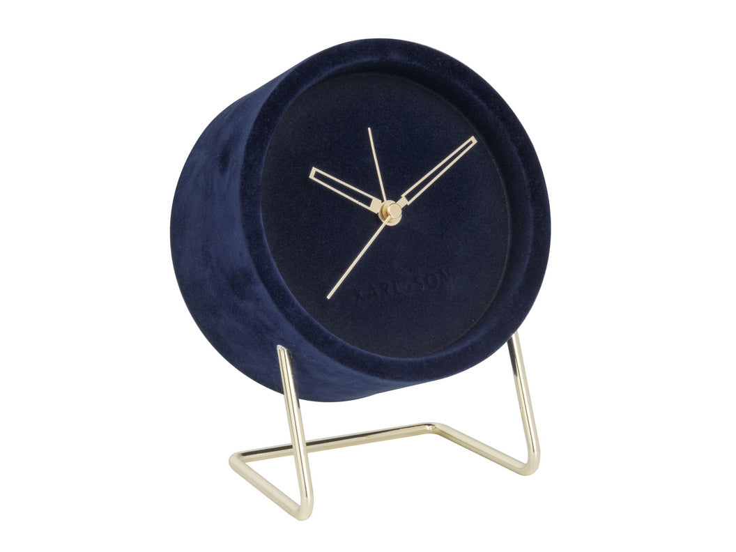 Karlsson Lush Velvet Alarm Clock - Dark Blue | Koop.co.nz