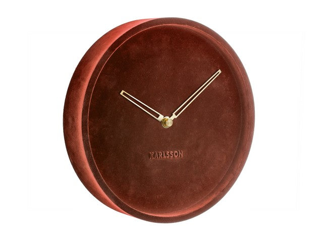 Lush Velvet Wall Clock - Dark Brown (30cm)