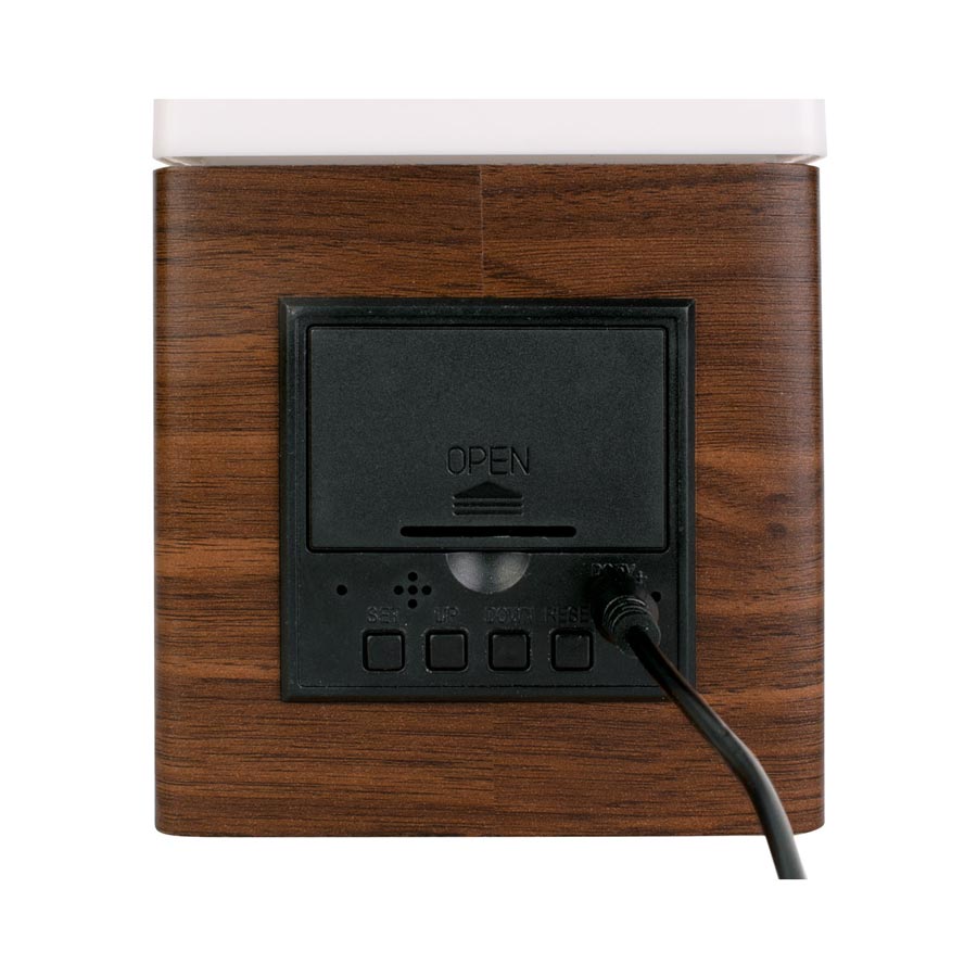 Karlsson Frosted LED Alarm Clock with Light - Dark Wood | Koop.co.nz