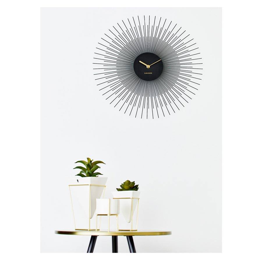 Karlsson Peony Wall Clock – Medium Black (45cm) | Koop.co.nz