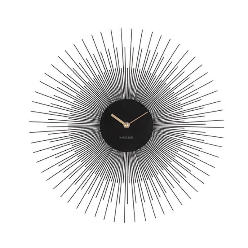 Karlsson Peony Wall Clock – Medium Black (45cm) | Koop.co.nz