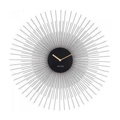 Karlsson Peony Wall Clock – Large Black (60cm) | Koop.co.nz