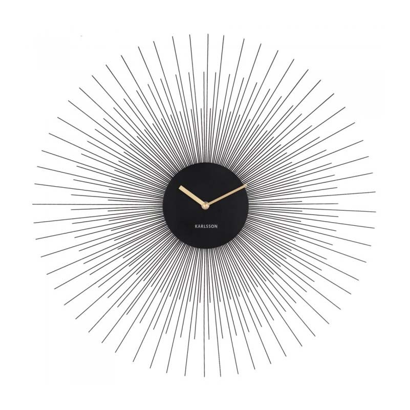 Karlsson Peony Wall Clock – Large Black (60cm) | Koop.co.nz