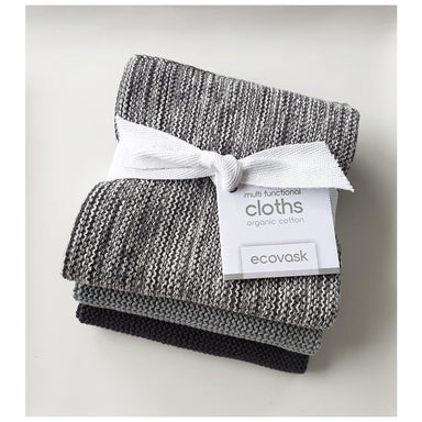 Ecovask Organic Cotton Multi-Functional Cloths (3pk)  - Speckled Grey | Koop.co.nz