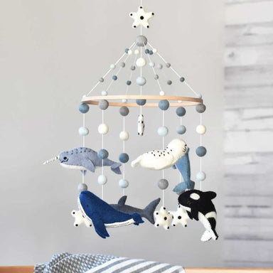 Tik Tak Handmade NZ Wool Baby Mobile - Ocean Animals | Koop.co.nz